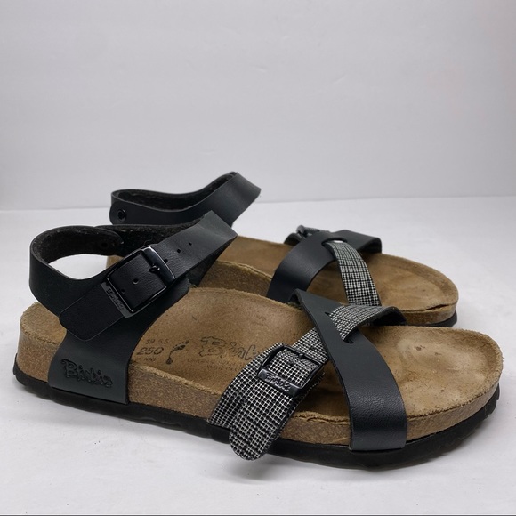 Birkenstock Plaid Black Strappy Sandals - Picture 1 of 6